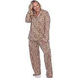 white mark Plus Size Long Sleeve Pajama Set