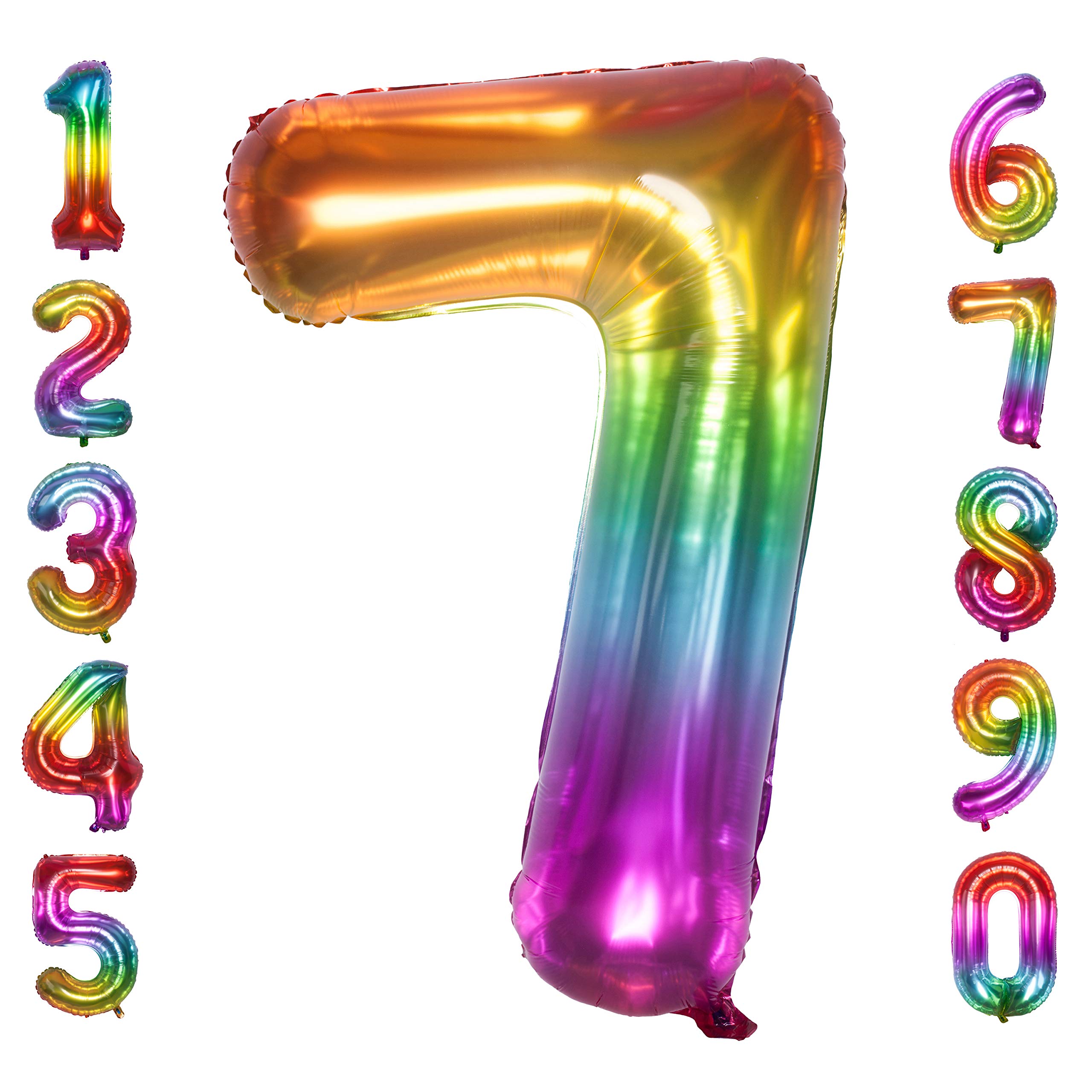 40 Inch Jelly Large Number Balloons Mylar Foil Big Number 7 Giant Helium Balloon Birthday Party Decoration