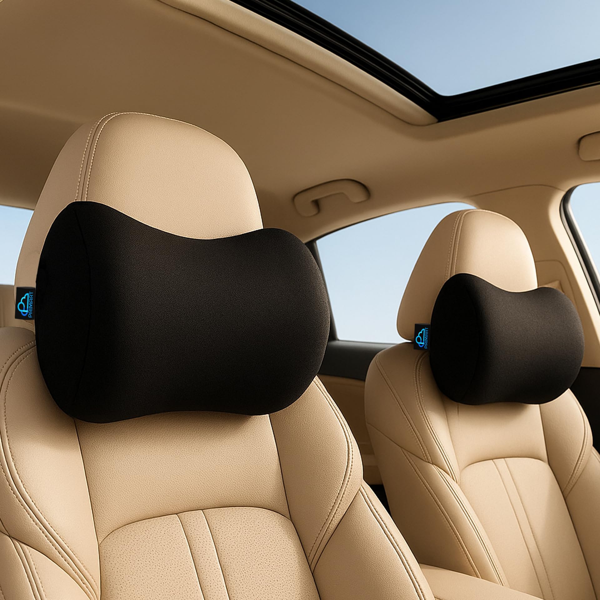 Photo 1 of 2 Pack Car Neck Pillow, 100% Memory Foam Car Headrest Pillow for Neck Support, Breathable Removable Cover & Adjustable Strap, Ergonomic Design for Driving Comfort, Neck Pain Relief, Travel