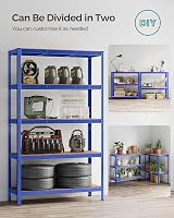 SONGMICS 5-Tier Steel Shelving Unit 60 x 120 x 200 cm Boltless 750 kg view 6