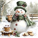 MRMIOOM Diamond Painting Kits for Adults-Snowman Diamond Art Kits for Adults, 5D Christmas Diamond Art Painting, DIY Full Drill Gem Art and Crafts 14x14inch