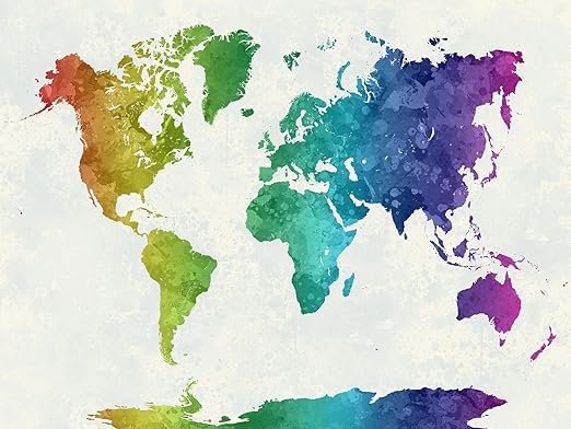 10x7ft World Map Backdrop Watercolor Vinyl Photography Background Seamless Global Travel Theme Party Decoration Backdrop Photo Booth Studio Props