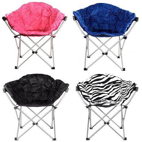 Campingstuhl XXL 110 kg Klappstuhl Anglerstuhl Faltstuhl Regiestuhl gepolstert (Pink)