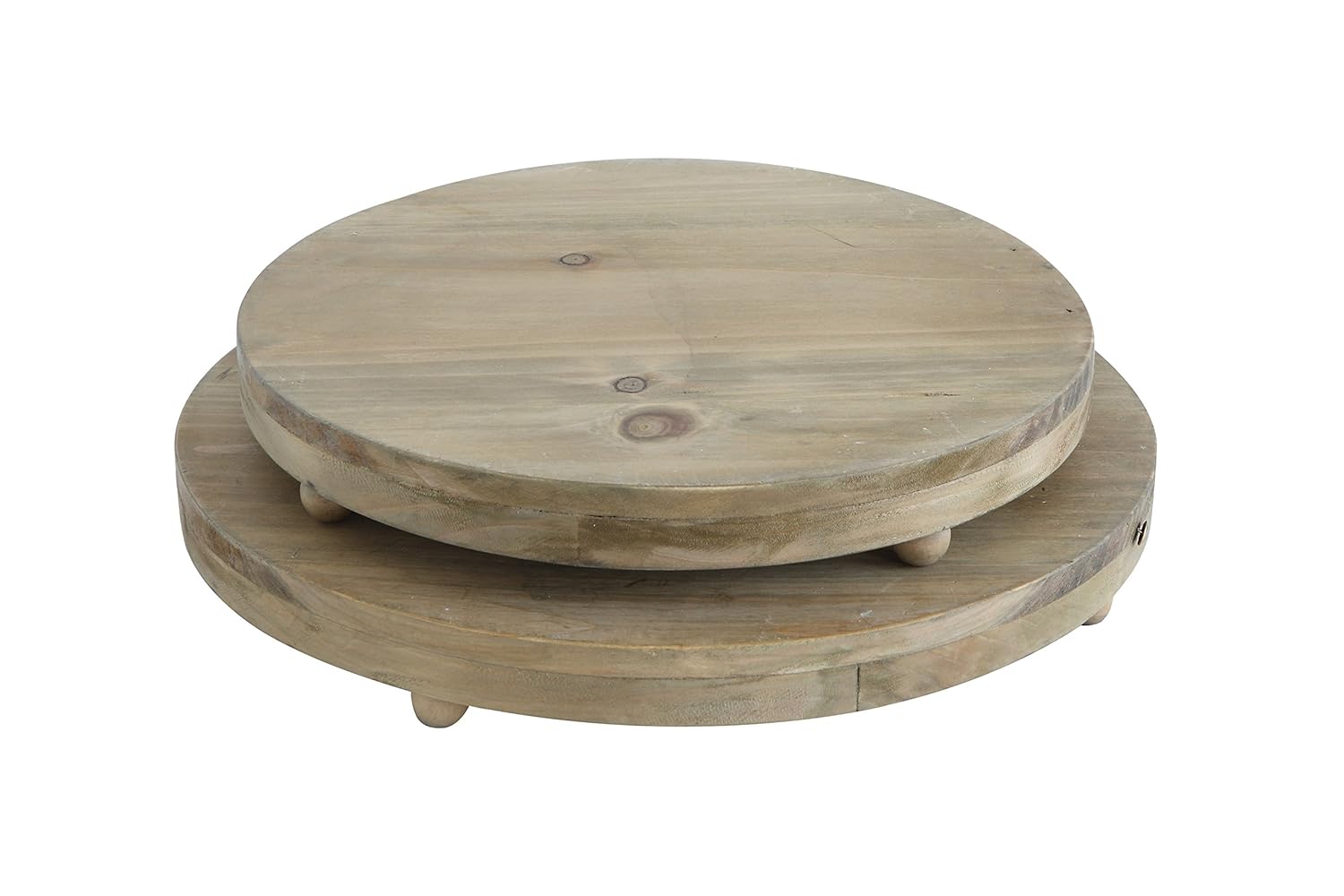 Creative Coop Round Wood Pedestals (Set of 2 Sizes) Home