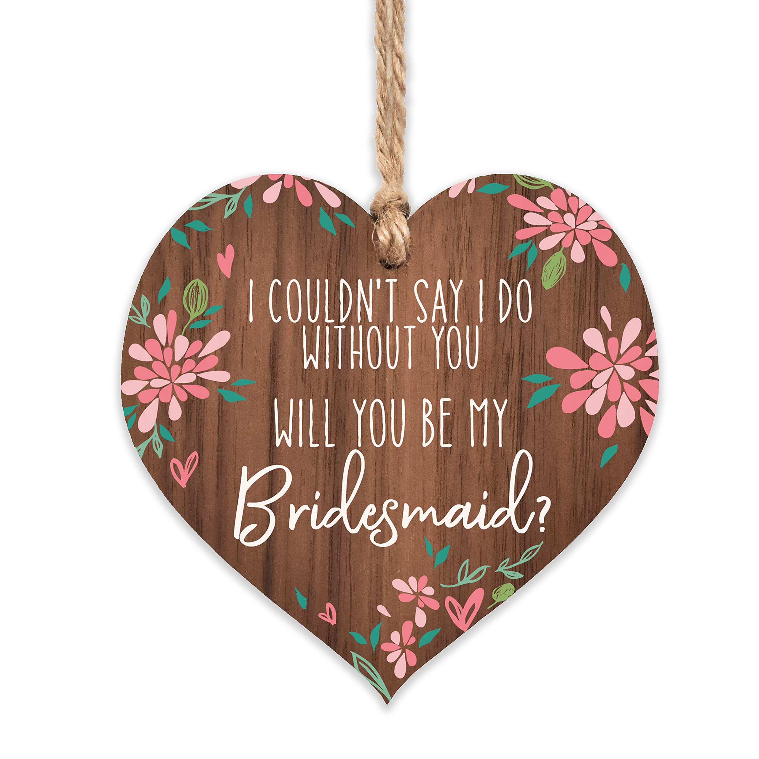 Will you be my bridesmaid gifts | proposal floral ornament for women | wedding uk gift bags | womans daughter keepsake | thank you presents poem hen party | pink green flowers patterns