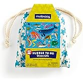 Mudpuppy Ocean Life Puzzle to Go, 36 Pieces, 12 x 9” – Great for Kids Age 3+ – Packaged in Travel-Friendly Drawstring Fabric 