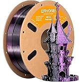 ERYONE Silk Dual Color PLA Filament 3D Printer 1.75mm +/- 0.03mm, Bicolor Filament Two Tone PLA 1KG(2.2lbs) Cardboard Spool, Black Purple