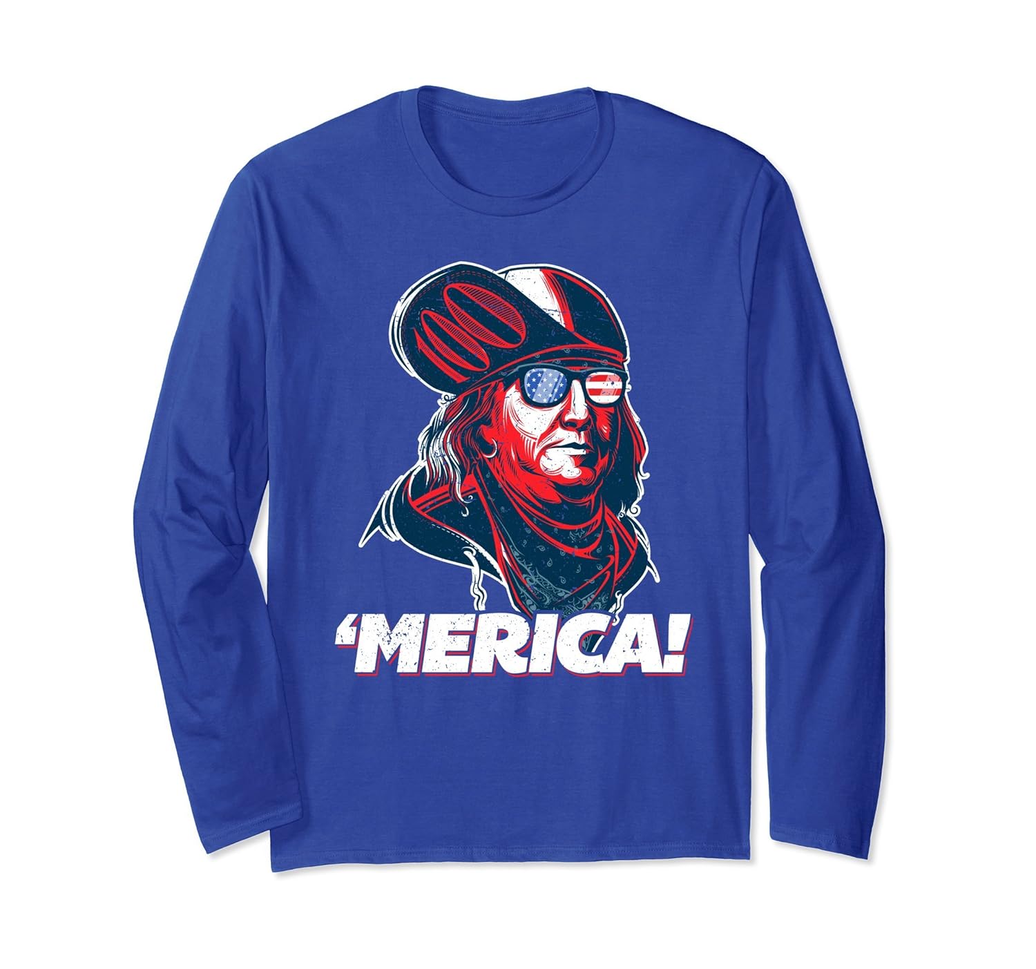 Merica Ben Franklin American Flag Patriot Sleeves Shirt-anz