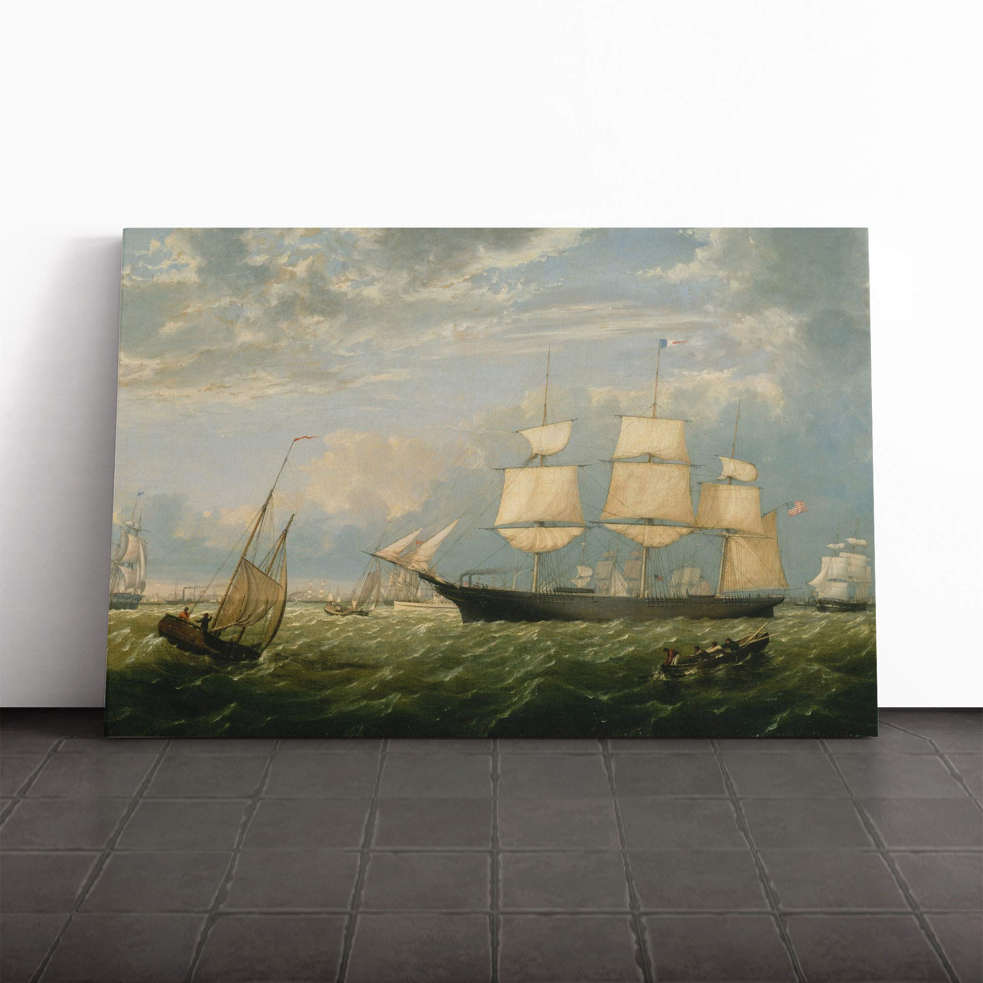 Fitz Hugh Lane Canvas Print | Gallery Wrapped 30mm Frame Wall Art | 20x14 inches | Ready to Hang | Modern Picture | Living Room Bedroom Lounge Office