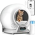 Self Cleaning Litter Box with Auto Safety Sensors for Multiple Cats - Automatic Cat Litter Box Self-Cleaning - Covered Ultra Odor Removal - Smart APP Control - Compatible On All WiFi - Electric Robot