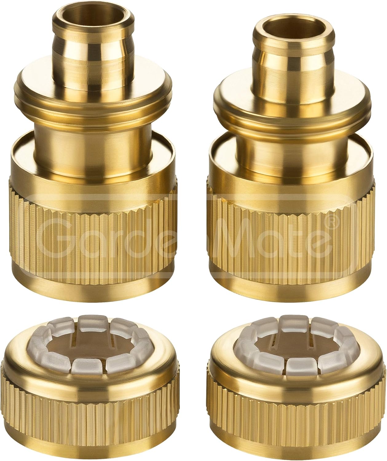 GardenMate Pack of 2 Brass Hose End Connectors 13mm (1/2inch) One