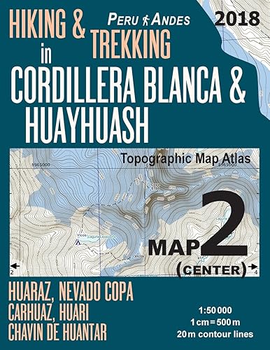 Hiking & Trekking in Cordillera Blanca & Huayhuash Map 2 (Center ...