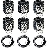 36 Pack Spring Spiral Wrist Coil Key Chain, Wristband Key Ring (Black)