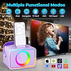 Karaoke Machine,Portable Bluetooth Speaker with 2