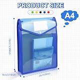 Vicloon A4 Plastic Wallets 5pcs with Snap Closure Folders Blue Yellow Red Green view 2