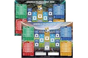 AhfuLife Soccer Match Schedule Poster for COPA America 2024-16.5''×23.3'' - A2 Sizes Rolled Poster with Local Time Team Info for Americas 2024 Soccer Bar Club Garden Party Decorations (2 Styles)