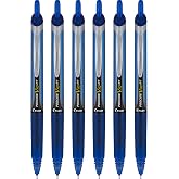 Pilot Precise V10 RT Retractable Liquid Ink Rollerball Pens, Bold Point, 1.0mm, Blue Ink, 6 Count