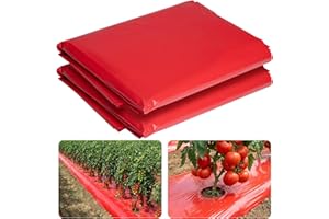 2Pack X 4ft X 25ft Embossed Red Mulch Garden Plastic Film - 3 Mil Red Agriculture Crops Grow Film - Red Planting Mulch Film f