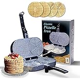 C. Palmer Pizzelle Iron Model 1000, 800 Watts Pizelle Maker Electric, American Made Pizelle Press, Makes Two 5-Inch Authentic Pizelles, Pizelle Cookie Press, Unique Housewarming Gifts for Her