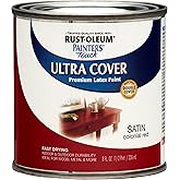 Rust-Oleum 267312-Painter's Touch Latex Paint, 1 Half Pint, Satin Colonial Red