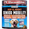 Senior Dog Joint Supplement -1000mg Glucosamine for Dogs -Advanced Hip & Joint Support Chews w/Glucosamine, Chondroitin, MSM, Turmeric & Omega 3 for Pain & Inflammation Relief, Improved Mobility