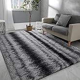 Hutha 6x9 Large Area Rugs for Living Room, Super Soft Fluffy Modern Bedroom Rug, Grey Indoor Shag Fuzzy Carpets for Girls Kids Nursery Room Home Decor