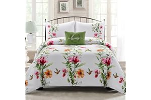 SO OQ STYLE QUARTERS Style Quarters King Size Comforter Set - 4 Pieces Soft and Comfort Floral Bedding Sets for All Season, Bed in a Bag with 106x90 Flower Comforter, 2 Shams & Decorative Pillow Helena