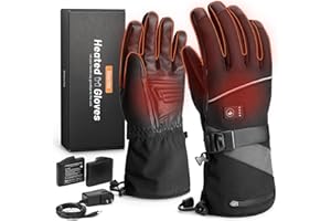 SEYOLA Heated Gloves for Men Women, Electric Waterproof & Windproof Rechargeable Battery Winter Motorcycle Warm Gloves with Touchscreen for Hunting Cycling Skiing Hiking Camping Working