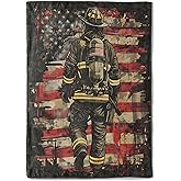 coedoaes Firefighter Fleece Blanket - 50x60in American Flag Throw Blankets,Soft Cozy Lightweight, Ideal for Living Room Home Patriotic Decor and Kids Women Girls Spring Gifts