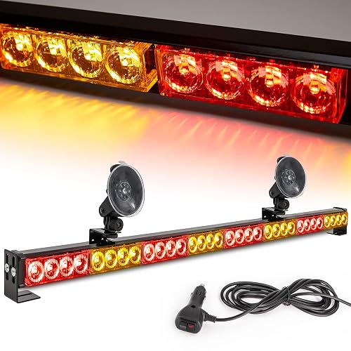 Amber/Red Emergency Strobe Light Bar 36 In 13 Flash Patterns Traffic ...