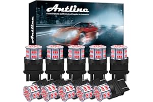 Antline 3156 3157 3056 3057 LED Bulbs Red, Super Bright 3014 54-SMD LED Replacement for 12V-24V RV Camper Car Vehicle Trailer Boat Trunk Tail Brake Turn signal Lights (Pack of 10)