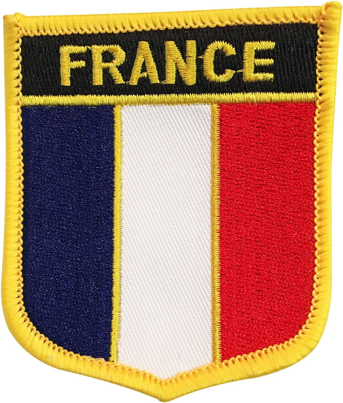 France Flag Emblem IronOn Francais Shield Patch (French