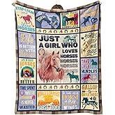 WLLHEO Horse Gifts for Girls, Horse Blanket, Horses Lovers Throw Blankets for Women Girls Christmas Birthday Decor Gifts 60"x50"