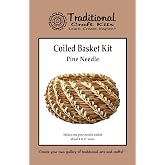 Traditional Craft Kits Coiled Pine Needle Basket Weaving Kit | Professional DIY Basket Making Supplies, Includes Natural Pine Needles, Raffia, Stitching Needle, and Coiling Gauge
