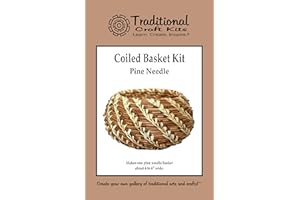 Traditional Craft Kits Coiled Basket Weaving Kit (Pine Needle) - Complete with Basket Weaving Supplies and Color Photo Instru