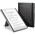 MOSISO for Remarkable Paper Pro Case 2024,Protective Folio Case for Remarkable Paper Pro 11.8 inch with Fold Kickstand&Pen Holder,PU Leather Hard Back Shell Folio Cover with Hand Strap, Black