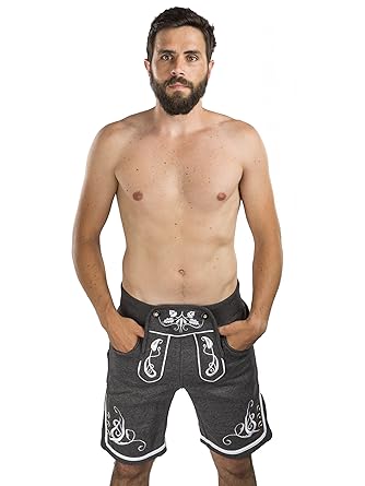 Herren Jogging Lederhose - Jogginghose bestickt - Trachtenhose Oktoberfest - Schöneberger Trachtenlederhose