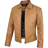 III-Fashions Mens Leather Jacket - Real Lambskin Classic Vintage Style Leather Jackets For Men Brown Leather Jacket for Mens
