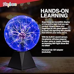 Blue Plasma Ball - 7 Inch - Tesla Coil Bulb Static