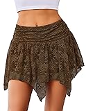 Avidlove Brown Mini Skirts for Women Flowy Lace