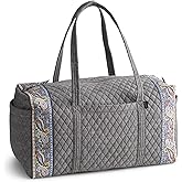 Vera Bradley Women's Premium Cotton Large Original Duffel Bag, Black Chambray, One Size
