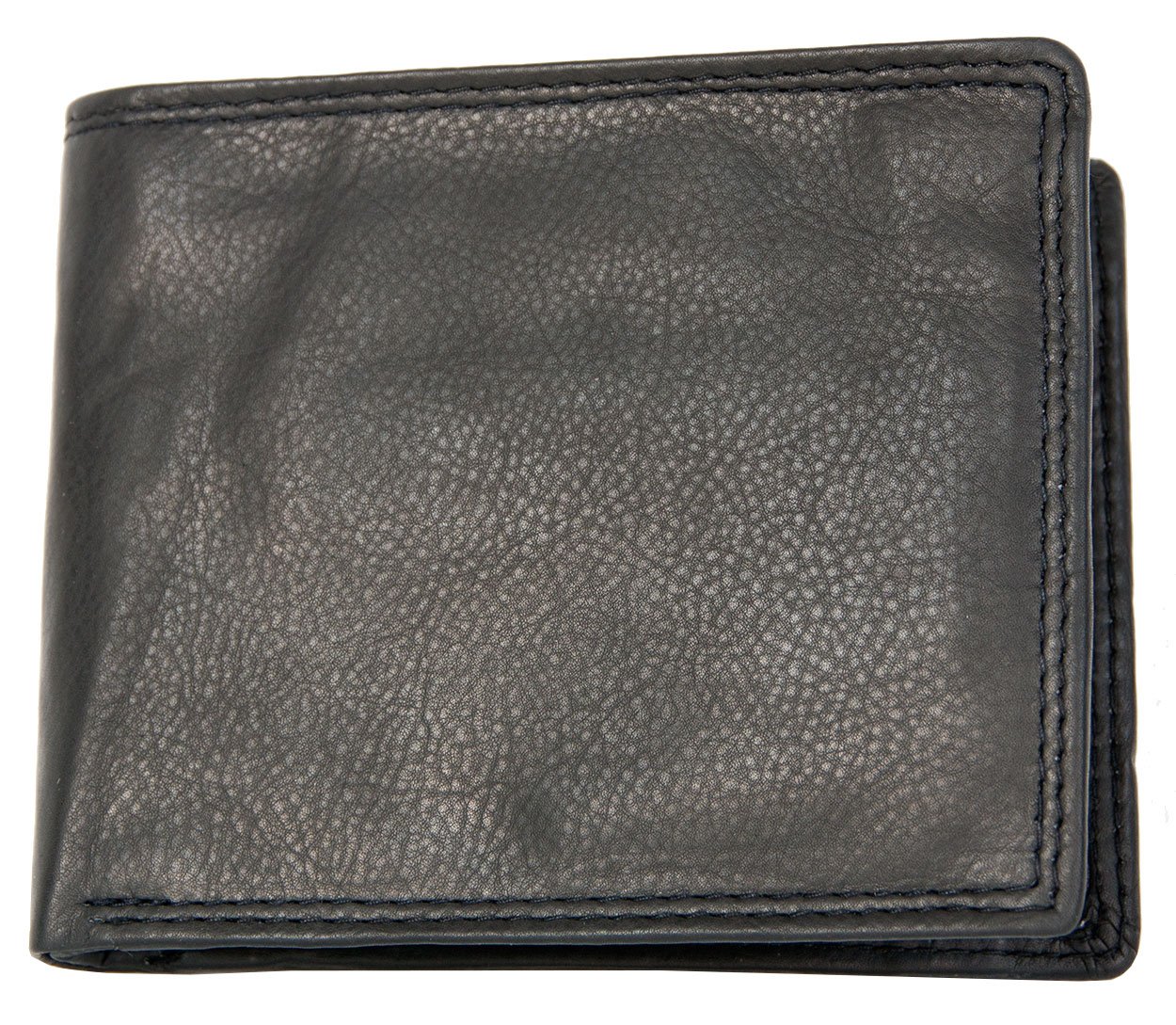 Men's Pocket Sized Small Black Genuine Leather Wallet Without Any Logos Or Markings
