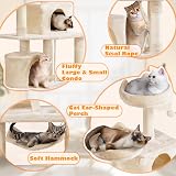 Yaheetech 158cm Multi-Level Cat Tree Beige with Condos Perches Hammock view 4