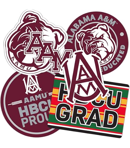 Alabama A&M Bulldogs Vinyl Sticker Decal Set - 4 Inch Laptop Car Water Bottle Decal