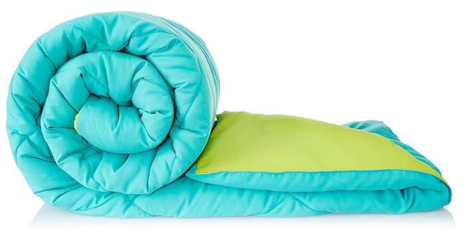 Amazon Brand - Solimo Microfiber Reversible Comforter, Double (Aqua Blue & Olive Green,