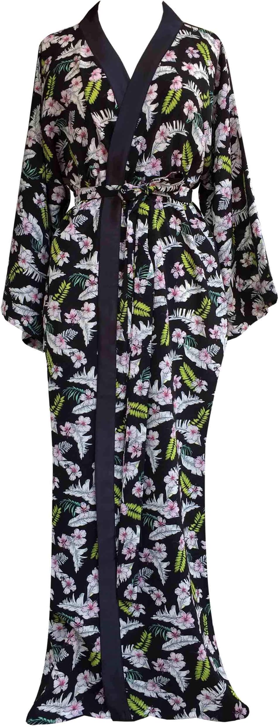 JANA JIRA Women's Kimono Long Robe Ankle Length Robe Women Nightgowns Plus Size 2X 3X