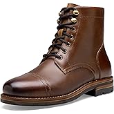 Jousen Mens Dress Boots For Men Leather Casual Goodyear-Welted Boot Formal Fashion Botas