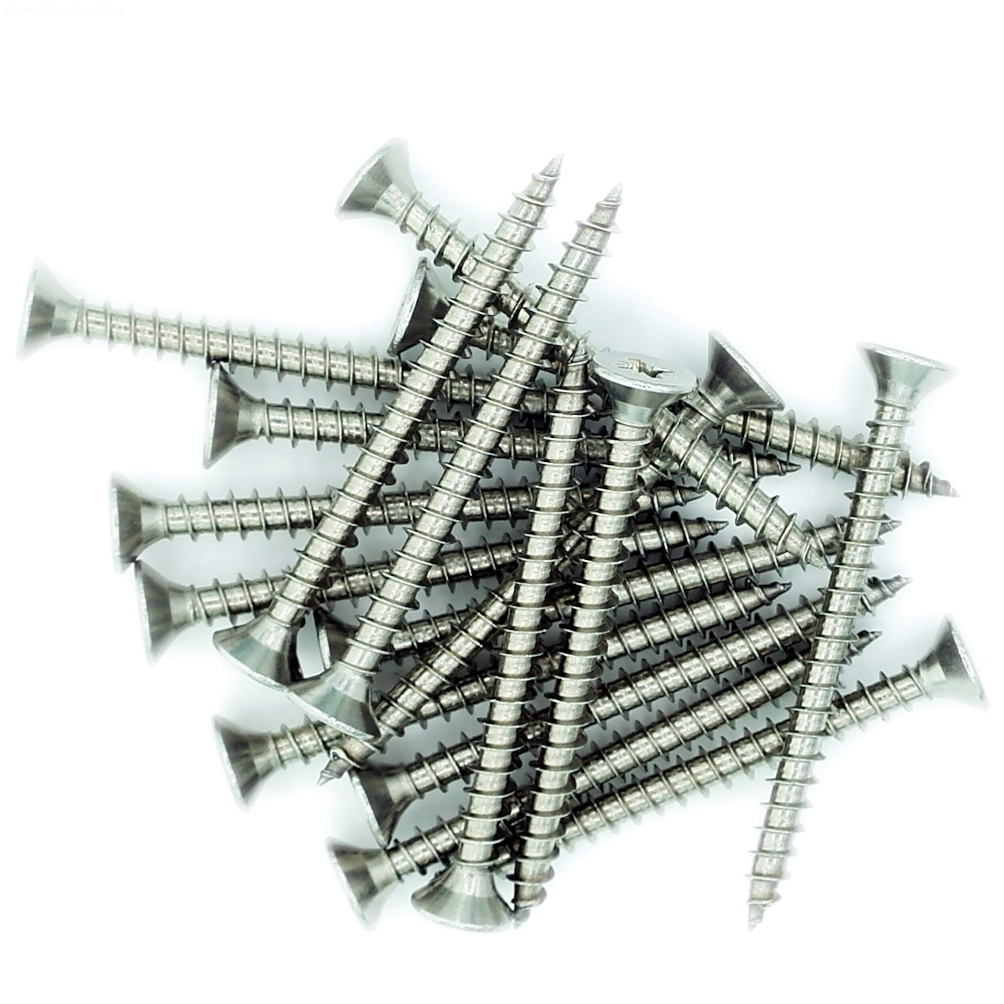 No.5 x 2 (3.5mm x 50mm) Pozi Countersunk Chipboard Screw - Stainless Steel (A2) (Pack of 20)