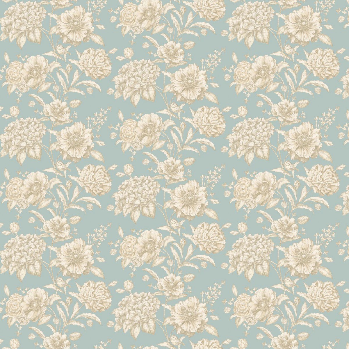 MyTinyWorld Pack of 5 Dolls House White Mixed Flowers on Duck Egg Blue Wallpaper Sheets