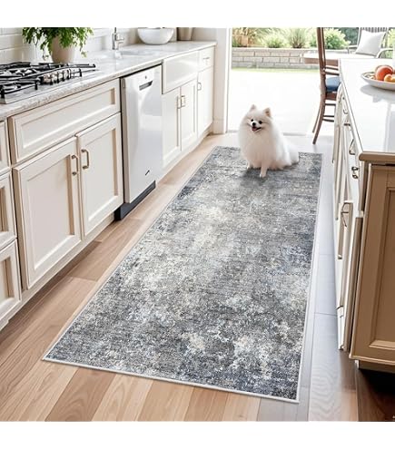 Bolinker Non-Slip Stair Treads Carpet For Wooden Steps – 29.9x7.9IN, Self-Adhesive With Beautiful Pattern, 7 Pack (Light Grey)